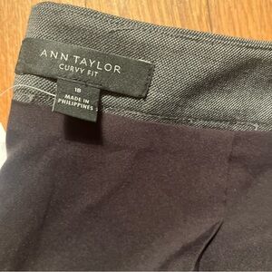 Ann Taylor Black Curvy Fit Skirt with Textured Waistband